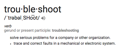 Troubleshooting Definition
