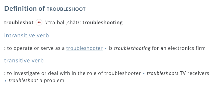 Troubleshoot Definition 2